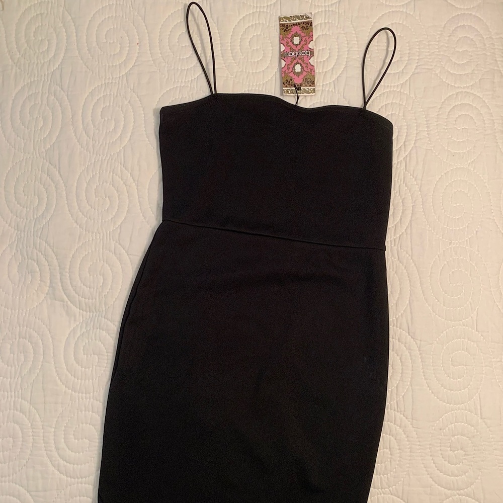 Boohoo black bodycon mini dress